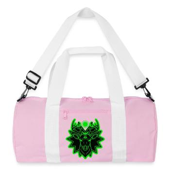 Mystic Deer: Geometric Nature Guardian - Recycled Duffel Bag - pink/white - Front