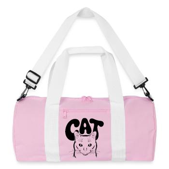 Katzenlogo für helle HIntergründe - Recycelte Duffel Bag - Rosa/Weiß - Vorne