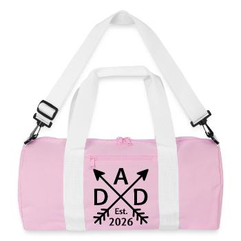 Dad 2026 Baby Announcement Est 2026 - Recycelte Duffel Bag - Rosa/Weiß - Vorne