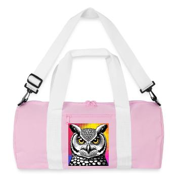 Eule - Recycelte Duffel Bag - Rosa/Weiß - Vorne