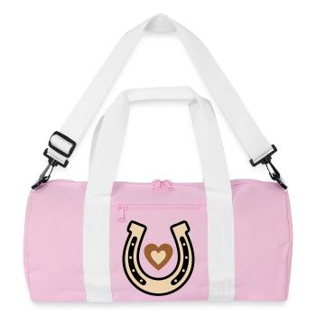 Fer à cheval Cœur Porte-bonheur Équitation - Sac de sport recyclé - rose/blanc - Devant