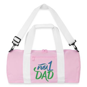 No.1 Dad – Handlettering - Recycelte Duffel Bag - Rosa/Weiß - Vorne