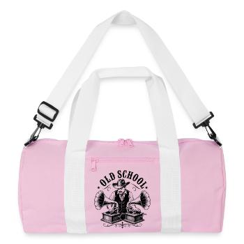 Un DJ old school avec gramophone - Sac de sport recyclé - rose/blanc - Devant