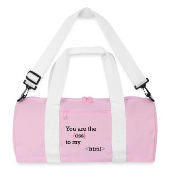 CodeSymbolism Curly and Angle - Recycled Duffel Bag - pink/white - Front