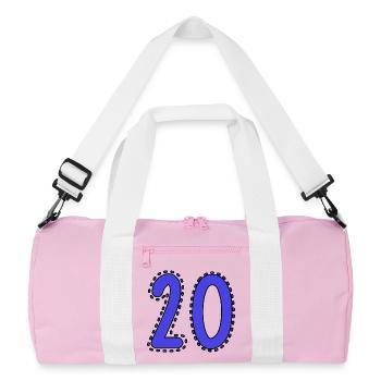 20. 20th ANNIVERSARY. 20 YEARS ANNIVERSARY. 20 YEARS. - Recycled Duffel Bag - pink/white - Front