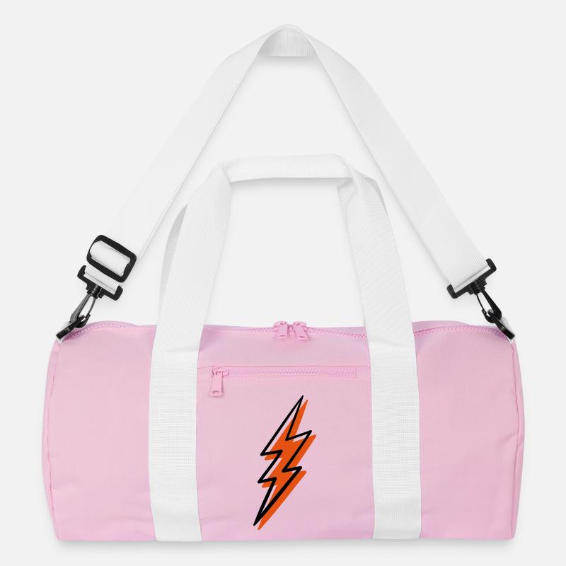 Spiralfeuer-Blitz - Recycelte Duffel Bag - Rosa/Weiß