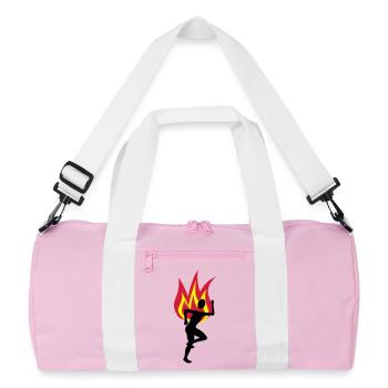 Jogger Feuer Flammen - Recycelte Duffel Bag - Rosa/Weiß - Vorne
