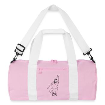Petanque player Left-handed - Recycled Duffel Bag - pink/white - Front