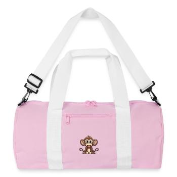 dessin animé singe design mignon - Sac de sport recyclé - rose/blanc - Devant