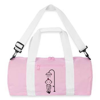 shy girl in the shower - Recycled Duffel Bag - pink/white - Front