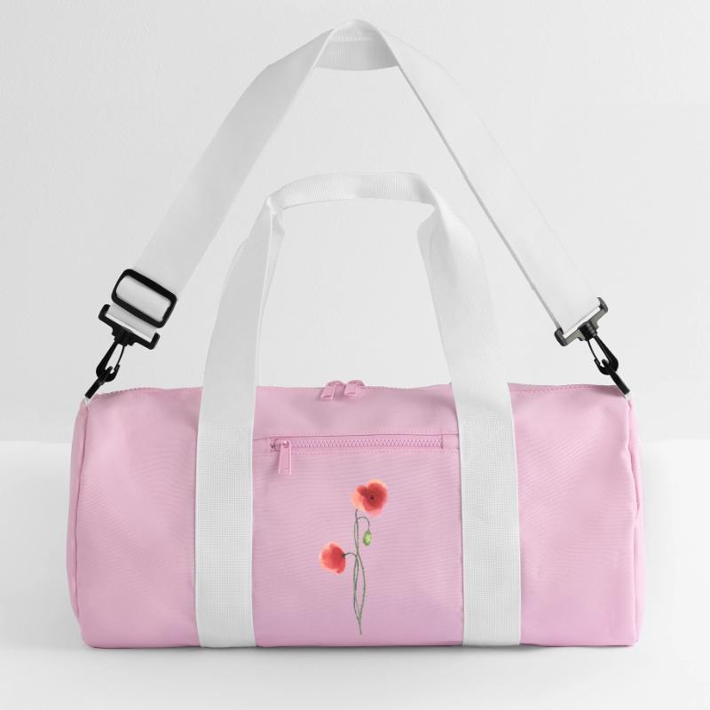 Blume: roter Mohn Recycelte Duffel Bag