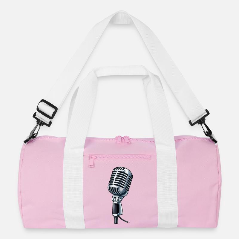 Vintage Microphone Graphic Recycled Duffel Bag
