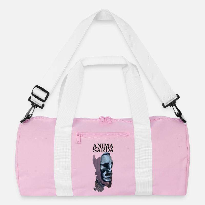 Sardische Maskenfigur - Recycelte Duffel Bag - Rosa/Weiß