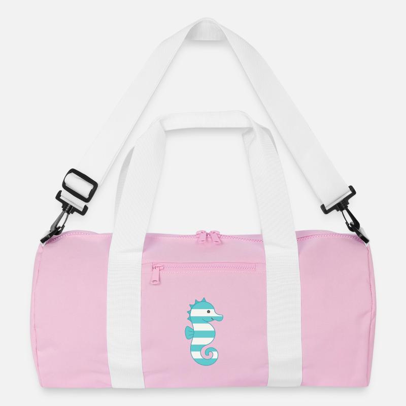 Seepferdchen türkis gestreift Recycelte Duffel Bag