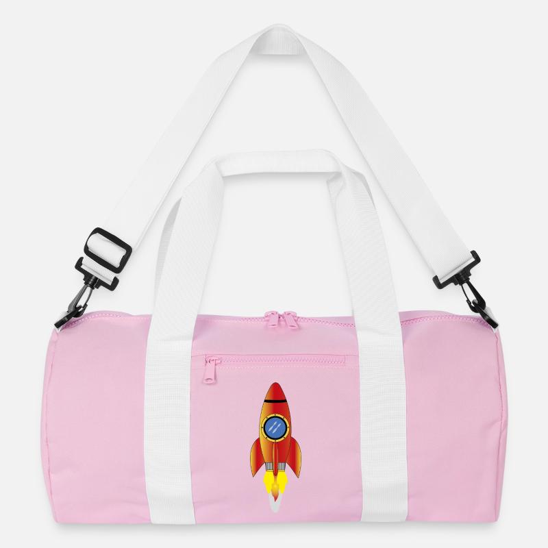 Rakete - Recycelte Duffel Bag - Rosa/Weiß