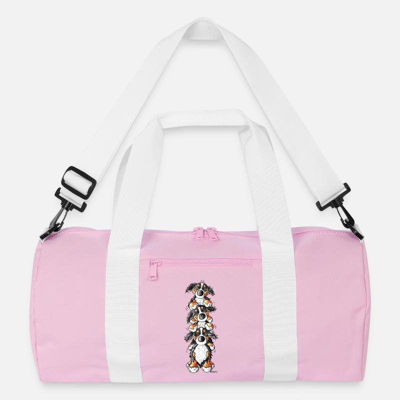 Goldige Berner Sennenhunde - Hunde - Recycelte Duffel Bag - Rosa/Weiß