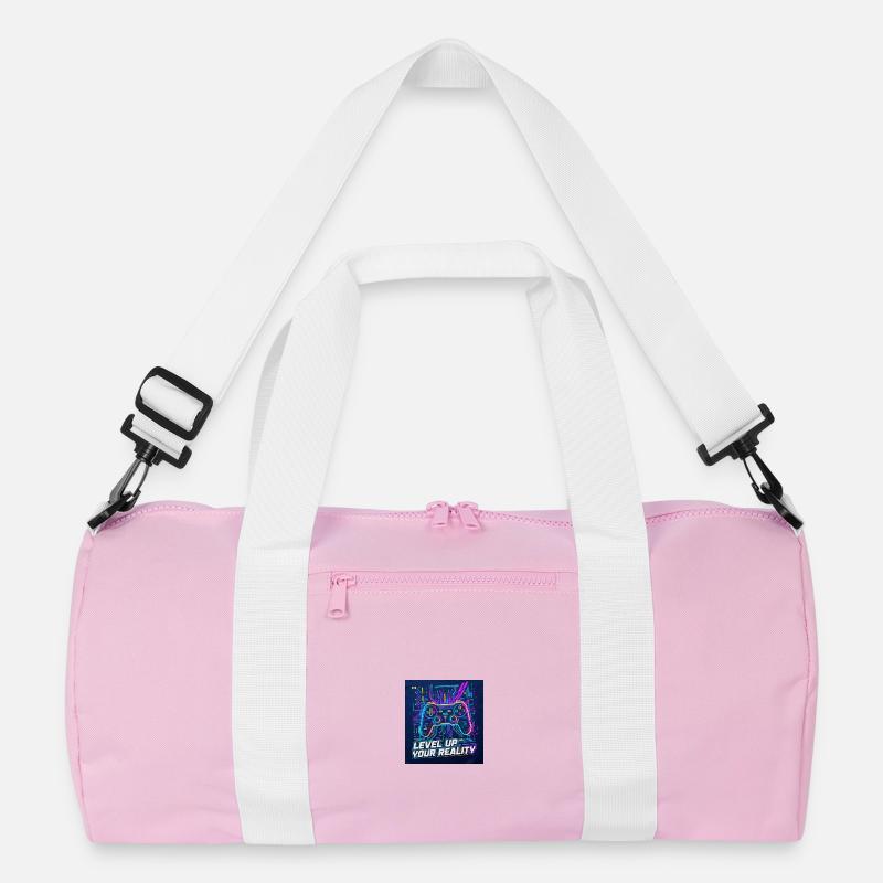 Level Up Your Reality Neon Controller - Recycelte Duffel Bag - Rosa/Weiß