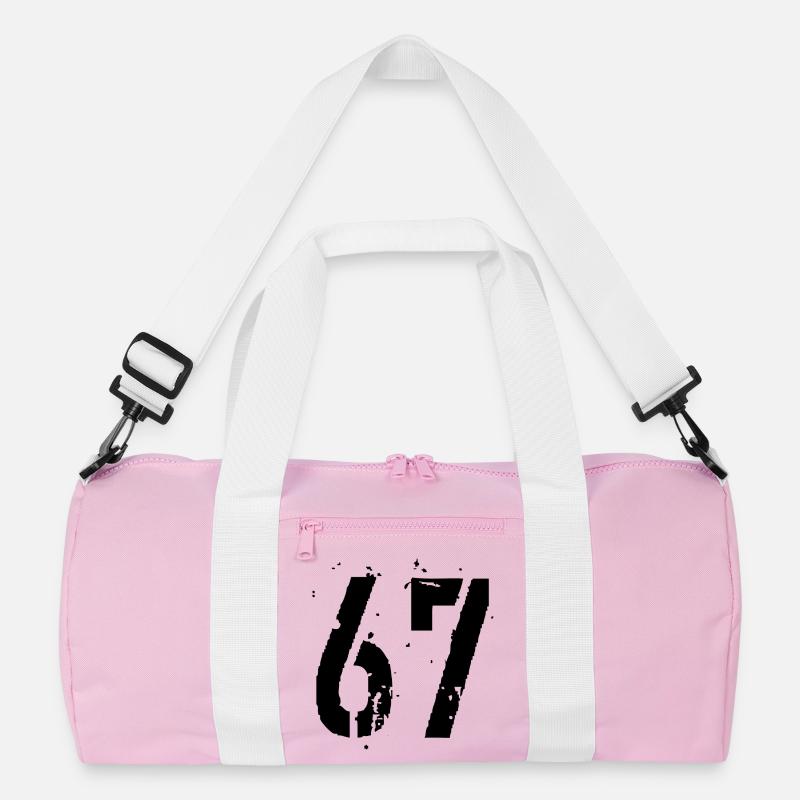 Nummer 67 - Recycelte Duffel Bag - Rosa/Weiß