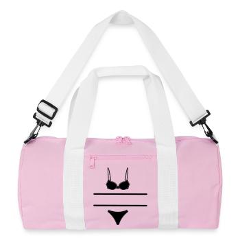 Logo de lingerie pour vendeur de magasin ou d’étal de marché - Sac de sport recyclé - rose/blanc - Devant