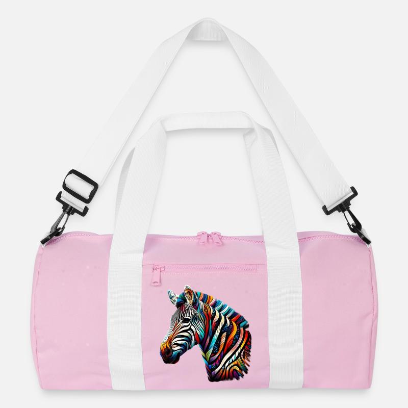 Zebra - Recycelte Duffel Bag - Rosa/Weiß