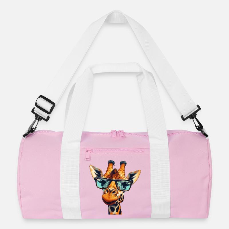 Giraffe mit Brille Recycelte Duffel Bag