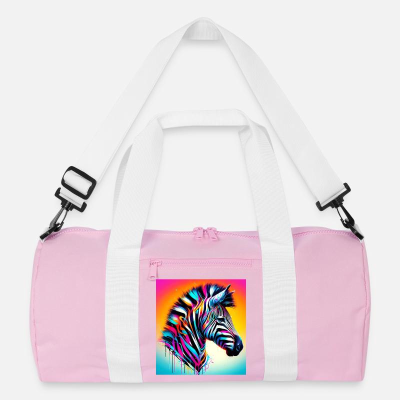 Zebra - Recycelte Duffel Bag - Rosa/Weiß