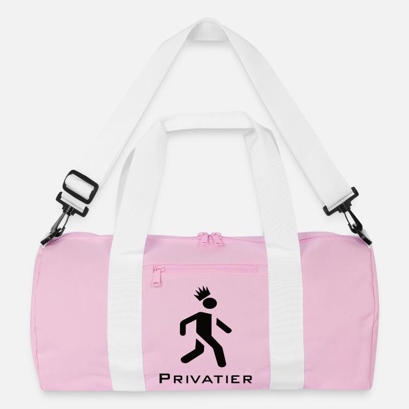 Privatier - Runner mit Krone Design schwarz - Recycelte Duffel Bag - Rosa/Weiß