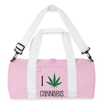 J'aime le cannabis - Sac de sport recyclé - rose/blanc - Devant
