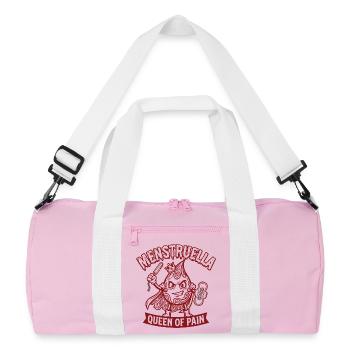 Menstruella Queen of Pain – Lustiges Perioden Desi - Recycelte Duffel Bag - Rosa/Weiß - Vorne