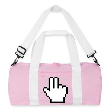 Maushand 2 Finger - Recycelte Duffel Bag - Rosa/Weiß - Vorne