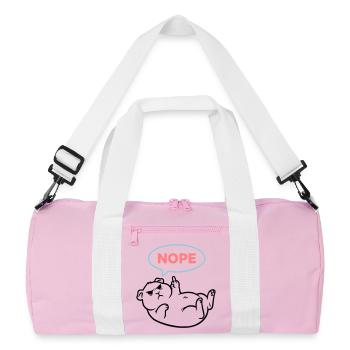 Cavie : Non, plan coloré - Sac de sport recyclé - rose/blanc - Devant