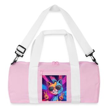 Frankensteen: Cyberpunk Kitty - Recycled Duffel Bag - pink/white - Front