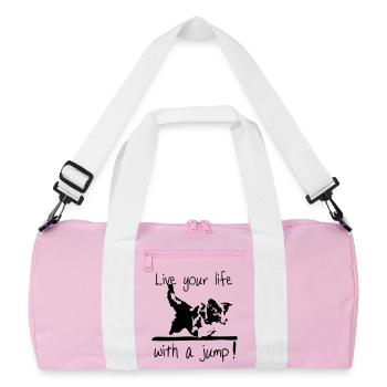 Border Collie - Agility - Recycelte Duffel Bag - Rosa/Weiß - Vorne