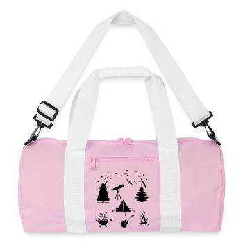 Camping-Leben - Recycelte Duffel Bag - Rosa/Weiß - Vorne