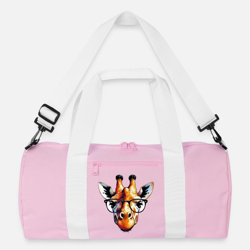 Giraffe with Glasses Recycled Duffel Bag