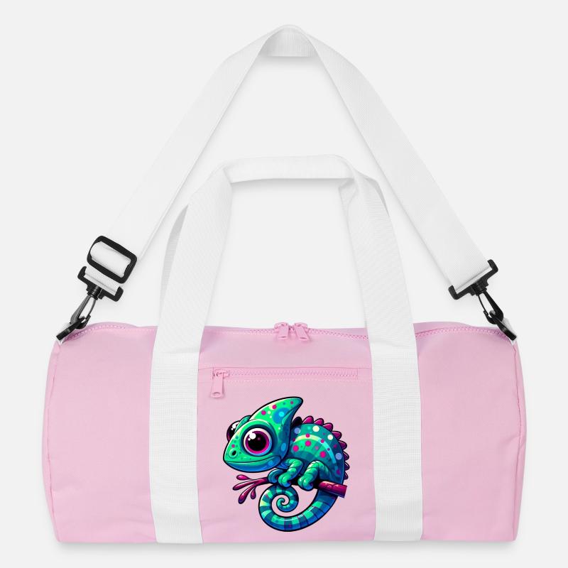 Chamäleon - Recycelte Duffel Bag - Rosa/Weiß