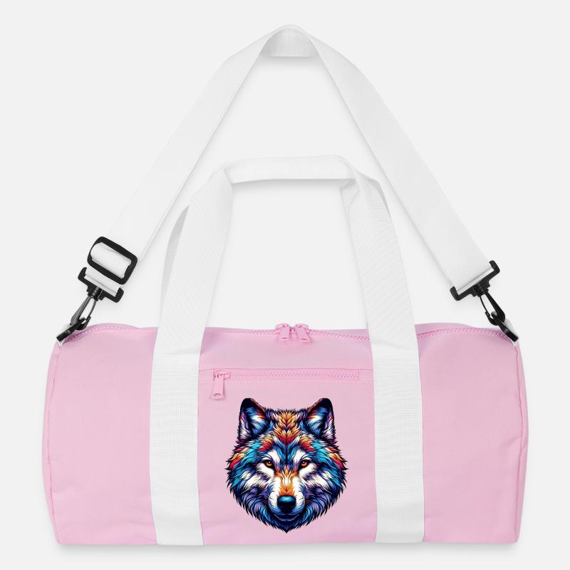 Wolf - Recycelte Duffel Bag - Rosa/Weiß