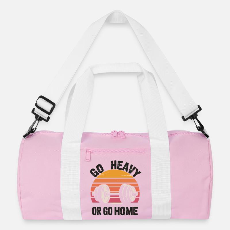 Go Heavy oder Go Home Retro Langhantel Recycelte Duffel Bag