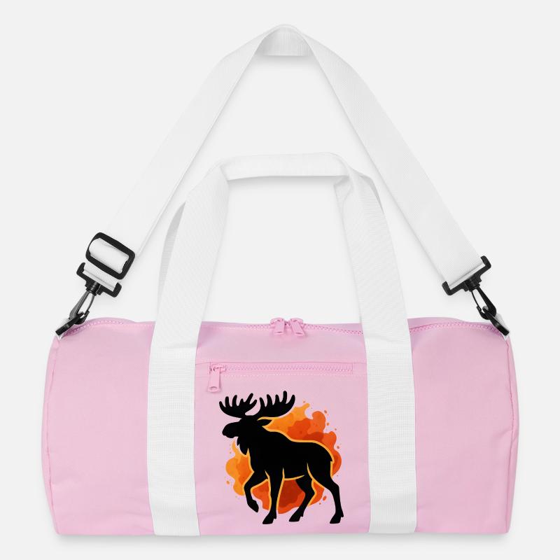 Flammende Elch-Silhouette Recycelte Duffel Bag