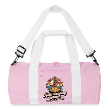 Conception de nettoyage amusante - Sac de sport recyclé - rose/blanc - Devant