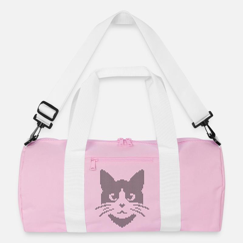 Dotted Cat Face Silhouette Recycled Duffel Bag