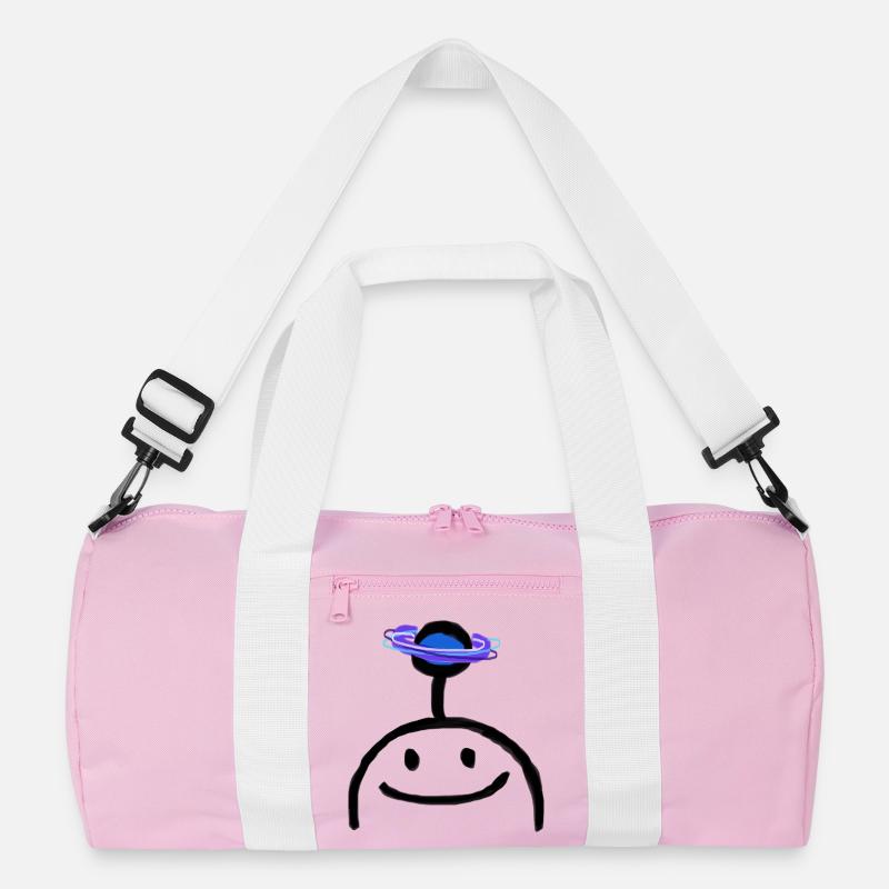 Neon Cosmos Ring around Blue Orb Recycled Duffel Bag