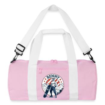 Benny, look vintage - Sac de sport recyclé - rose/blanc - Devant