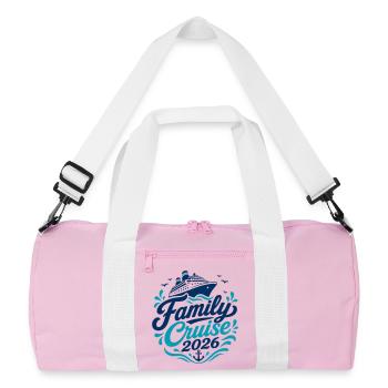 Familien Kreuzfahrt 2026 Motiv - Recycelte Duffel Bag - Rosa/Weiß - Vorne