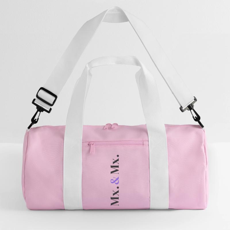 Mx. and Mx. Wedding Design in Vertical Type Stack Recycled Duffel Bag