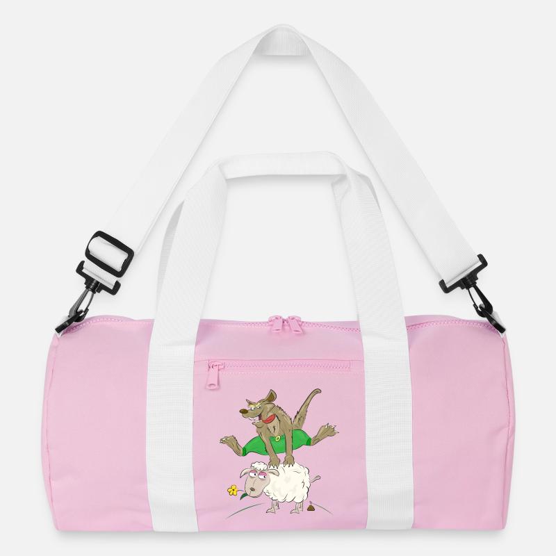 Wolf springt über das Schaf - Wolf mit Schaf Recycelte Duffel Bag