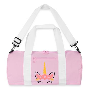 Queen of Flowers: The Majestic Unicorn - Recycled Duffel Bag - pink/white - Front