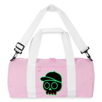 Neon Schädel Cap - Recycelte Duffel Bag - Rosa/Weiß - Vorne