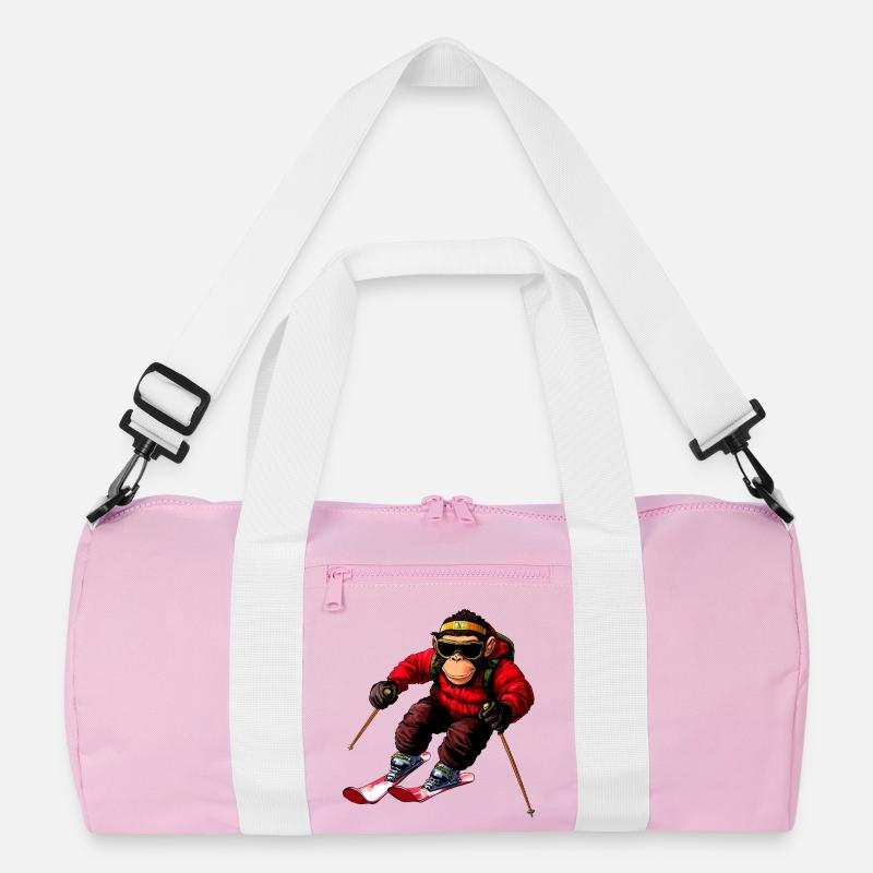 Affen Ski - Recycelte Duffel Bag - Rosa/Weiß