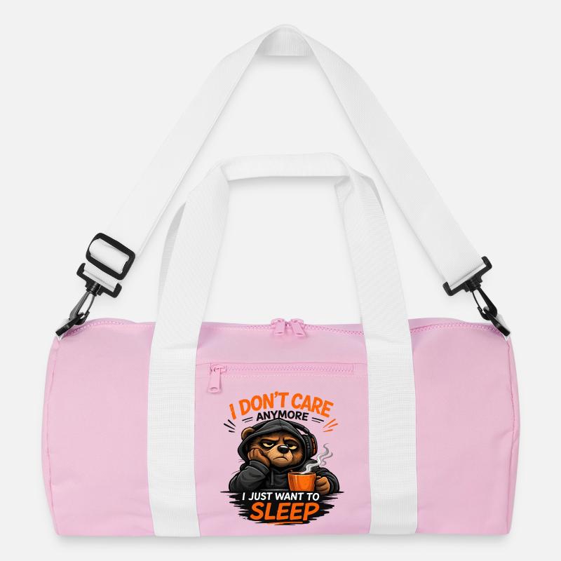 Grumpy Bear Sleep Tee Design Recycled Duffel Bag